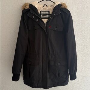 Levi's Black Utility Jacket with Hood